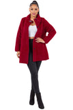 HMT-6003 Women's Fuzzy Oversized Open Front Cardigan with Pockets