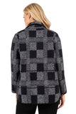 HMT-6819 Women Plaid Button Down Cardigan with Pockets