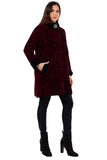 HMT-8039  Women's Fuzzy Long Coat With Pockets