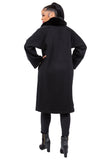 HMT-8060 Women's Black Cardigan Coat with Pockets