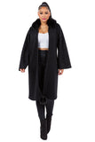 HMT-8060 Women's Black Cardigan Coat with Pockets