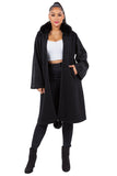 HMT-8060 Women's Black Cardigan Coat with Pockets