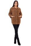 HMT-809 Women's Fuzzy Oversized Open Front Cardigan with Pockets