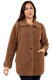 HMT-809 Women's Fuzzy Oversized Open Front Cardigan with Pockets