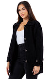 HMT-809 Women's Fuzzy Oversized Open Front Cardigan with Pockets