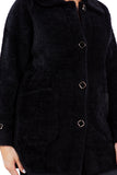 HMT-809 Women's Fuzzy Oversized Open Front Cardigan with Pockets