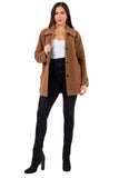 HMT-809 Women's Fuzzy Oversized Open Front Cardigan with Pockets