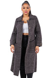 HMT-8806 Women's Thick Knit Cardigan Coat with Pockets One Size