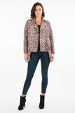 HQ-6003 Women's Leopard Print Zip Up Faux/Suede Motor Jacket