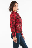 HQ-6003 Women's Leopard Print Zip Up Faux/Suede Motor Jacket