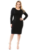 HRA-4502 Women's Knit Bodycon Dress Crafted with Embellishments