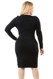 HRA-4502 Women's Knit Bodycon Dress Crafted with Embellishments
