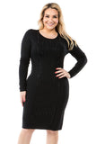 HRA-4502 Women's Knit Bodycon Dress Crafted with Embellishments