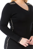 HRA-4504 Women's Knit Bodycon Dress with V-Neck
