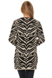 HS-1330 Women's Knit Animal Print Open Front Cardigan