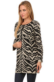 HS-1330 Women's Knit Animal Print Open Front Cardigan