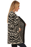 HS-1330 Women's Knit Animal Print Open Front Cardigan