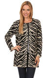 HS-1330 Women's Knit Animal Print Open Front Cardigan