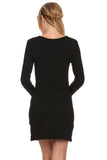 HSG-1604 Women's Textured Bodycon Tunic Dress