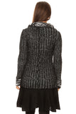 HSH-3958 Women's Multi-Print Patchwork Button Down Cardigan