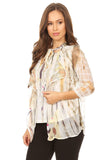 HSW-4610 Women's 2pc Set Sleeveless Top and Cardigan