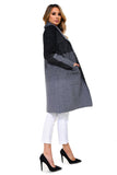 HSW-4615 Women's Striped Oversized Thick Knit Open Front Cardigan