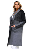 HSW-4615 Women's Striped Oversized Thick Knit Open Front Cardigan