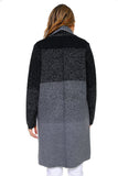 HSW-4615 Women's Striped Oversized Thick Knit Open Front Cardigan