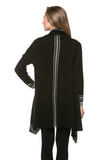 HT-1901 Women's Knit Striped Open Front Cardigan