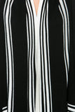 HT-1901 Women's Knit Striped Open Front Cardigan