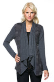 HW-3252 Women's Geometric Print Drapped Neck Cardigan