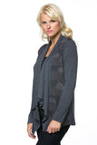 HW-3252 Women's Geometric Print Drapped Neck Cardigan