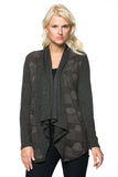 HW-3252 Women's Geometric Print Drapped Neck Cardigan
