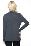 HW-3252 Women's Geometric Print Drapped Neck Cardigan