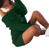 Knit Long Sleeve Sweater Tunic Dress