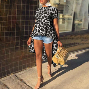 High Low Leopard Tunic Top