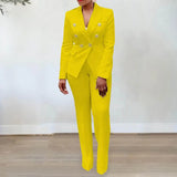 Women's Elegant 2-Piece Blazer & Pants Business Suit - Office Wear