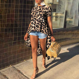 High Low Leopard Tunic Top