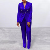 Women's Elegant 2-Piece Blazer & Pants Business Suit - Office Wear