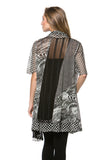 HC-1134 Short Sleeves, Multi-Fabric Cardigan