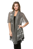 HC-1134 Short Sleeves, Multi-Fabric Cardigan