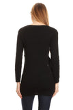 HMT-5070 Long Sleeves, Embellished Fitted Tunic/Top