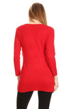 HMT-5070 Long Sleeves, Embellished Fitted Tunic/Top
