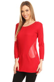 HMT-5070 Long Sleeves, Embellished Fitted Tunic/Top