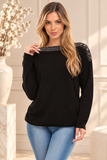 HMT-5122 Women's Knit Embellished Tunic Top