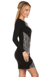 HSG-1602 Duo fabric, body-con dress.