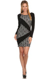 HSG-1602 Duo fabric, body-con dress.