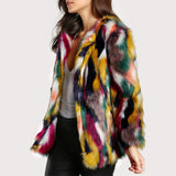 Muti Color Faux Fur Coat
