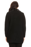 Women's Faux Fur/Suede Open Front Cardigan with Pockets