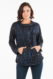 Women's Navy Pullover Cowl Neck Tunic Sweater Top